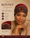 Bonnet Élégance rouge brodé avec perles