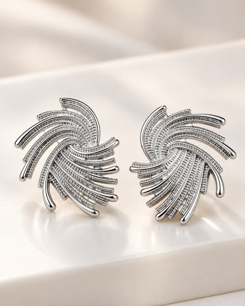 Boucles d’oreilles argentées spirale