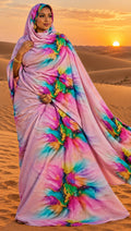 Maylouss cotton de Mauritanie multicolore rose – portée au désert