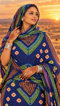 Meulfa thioup multicolore bleu roi de Mauritanie – portrait