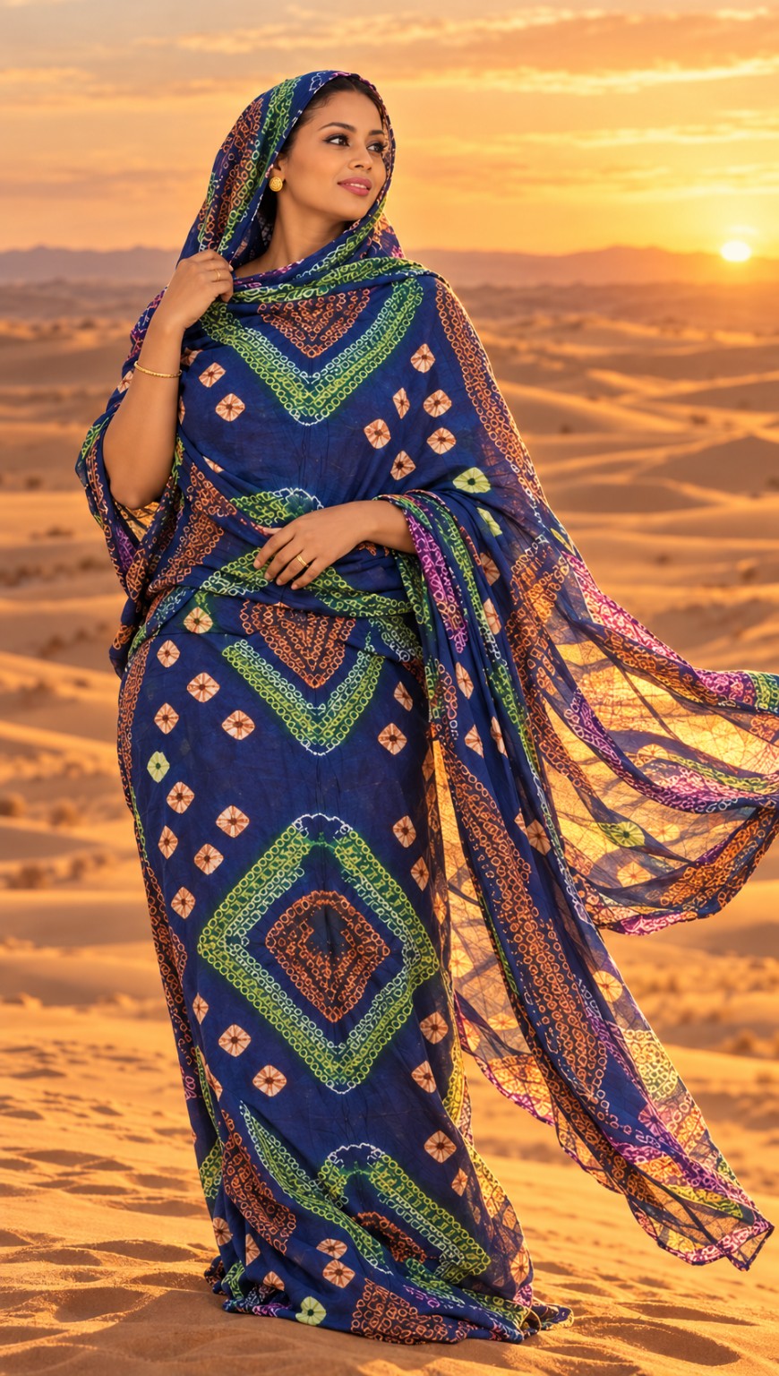 Meulfa thioup multicolore bleu roi de Mauritanie – désert