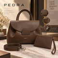 Ensemble PEDRA marron chocolat 30 cm avec sac, pochette et bandoulière