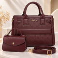 Sac QASA bordeaux 28 cm avec mini sac et bandoulière