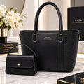 Sac QASA noir 35 cm avec mini sac assorti