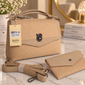 Ensemble QAZA kaki 25 cm avec sac, mini-sac et bandoulière