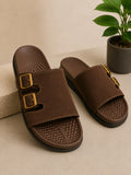 Sandales marron à double boucle, pointure 42
