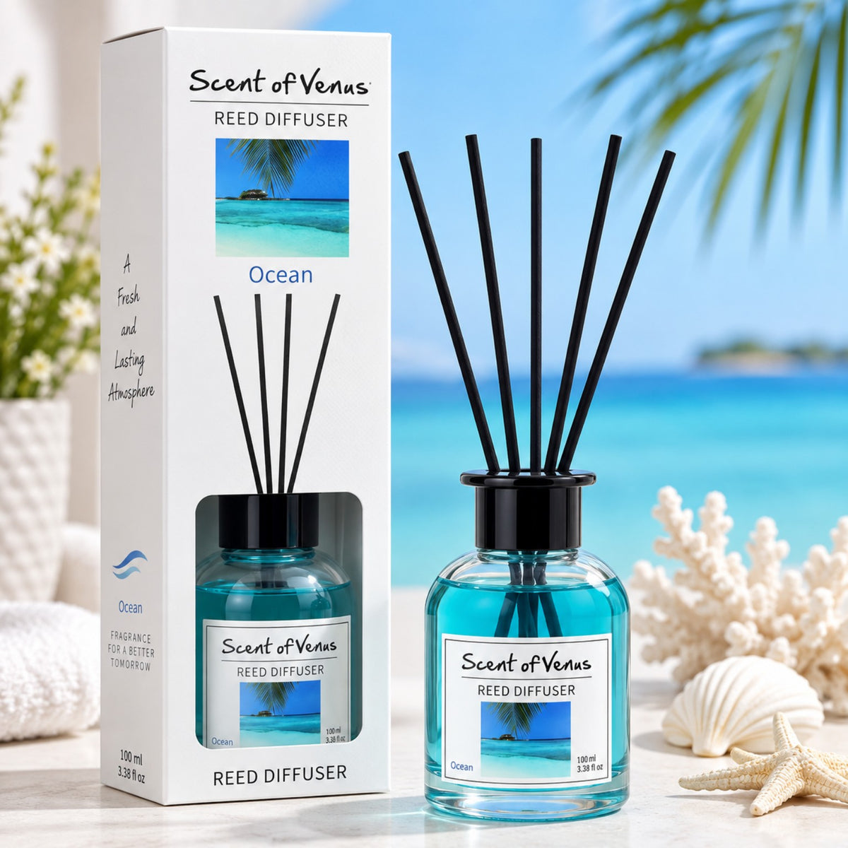 Diffuseur à bâtonnets Scent of Venus senteur Océan 100 ml