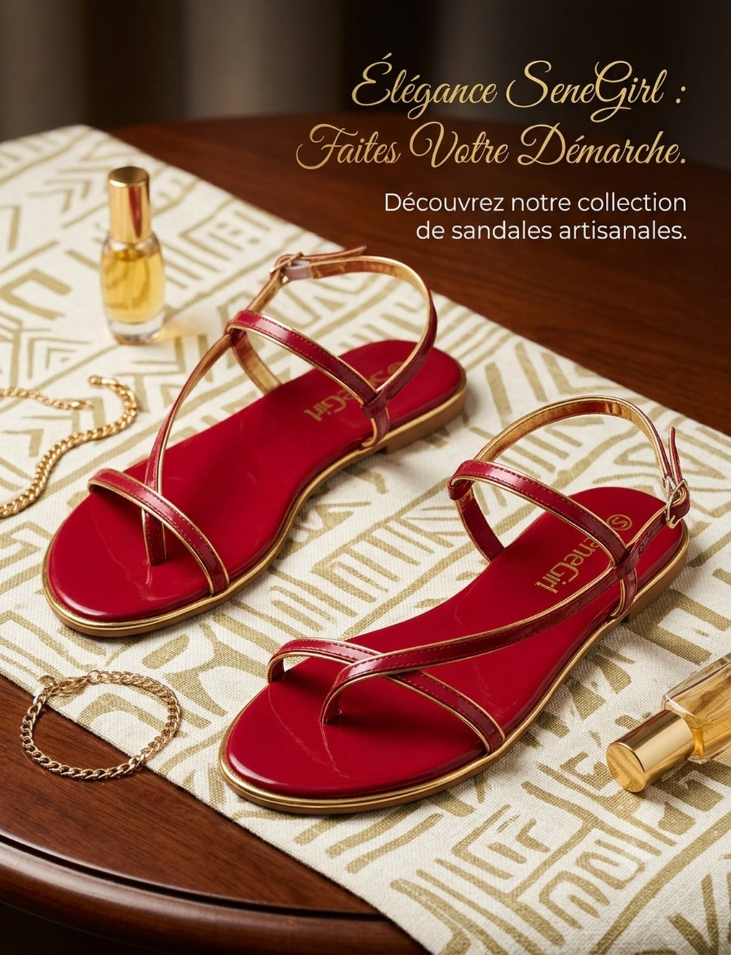 Sandales SeneGirl rouges - présentation lifestyle
