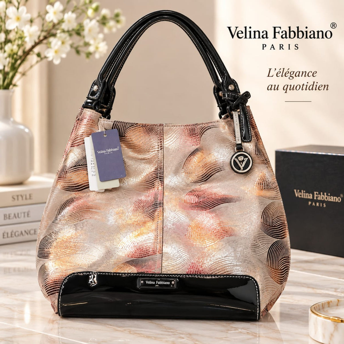 Sac fourre-tout Velina Fabbiano multicolore métallisé 35 cm
