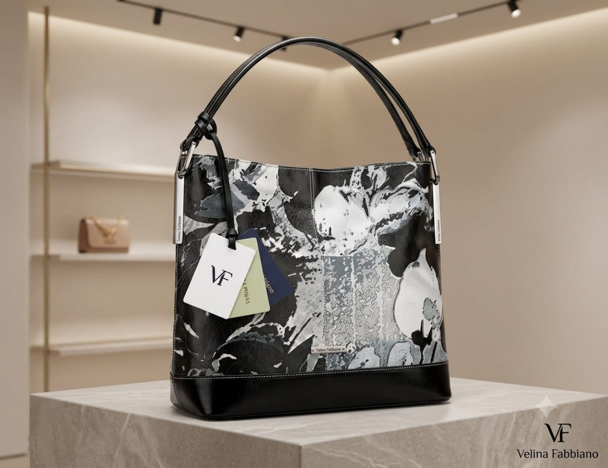 Sac Velina Fabbiano multicolore noir et gris 35 cm